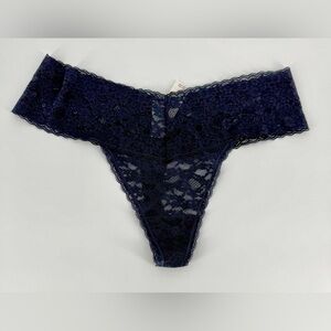 Aerie Lace Thong in Navy